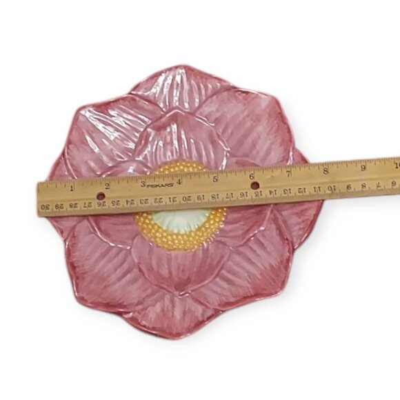 Global Design Connections Kate Williams Spring PINK FLOWER 8” Plate Set of 2 - Picture 5 of 5